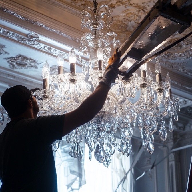 Chandelier & Jumar Cleaning 1 Chandelier and Jumar Cleaning Service Nepal